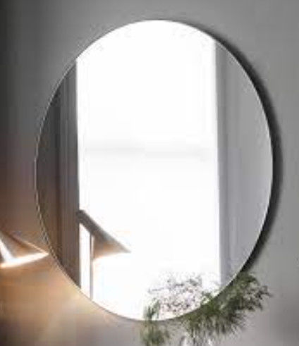 장수생명 Modern Decorative Wall Mirror Glass with Beveled Edge and Silver Finish